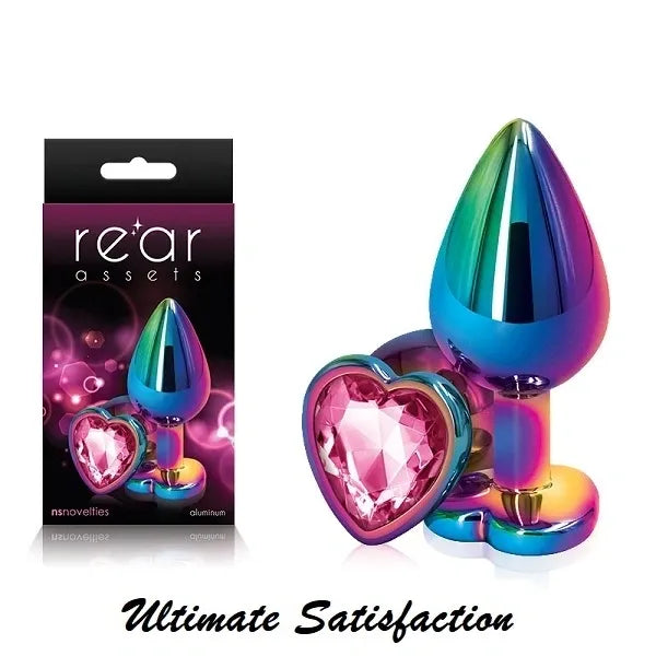 Rear Assets Multicolour Metal Butt Plug Heart