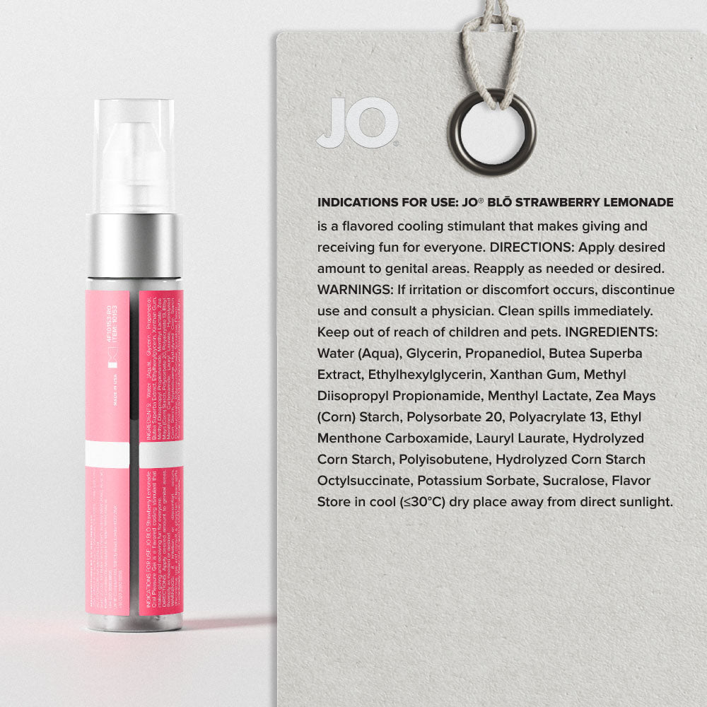 Jo Blo Strawberry Lemonade Strawberry Lemonade Flavoured Oral Pleasure Gel 30 Ml Bottle