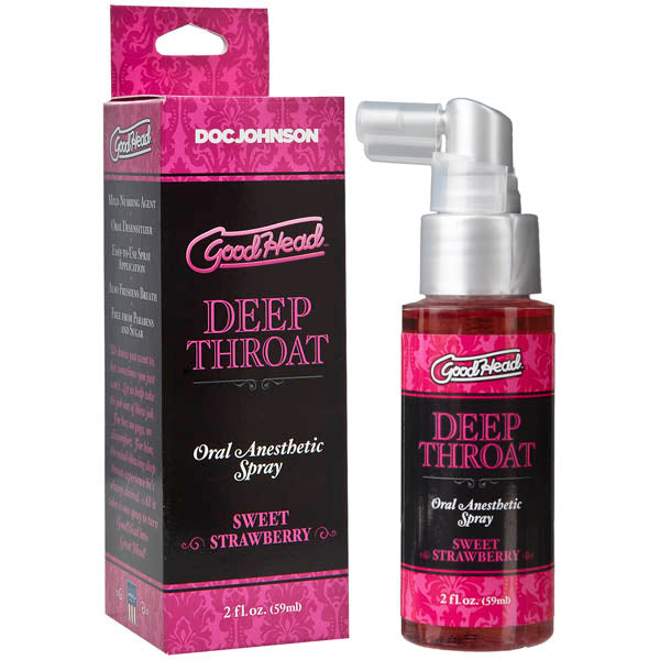 Good Head Deep Throat Spray Sweet Strawberry Sweet Strawberry Flavoured Deep Throat Spray 59 Ml Bottle