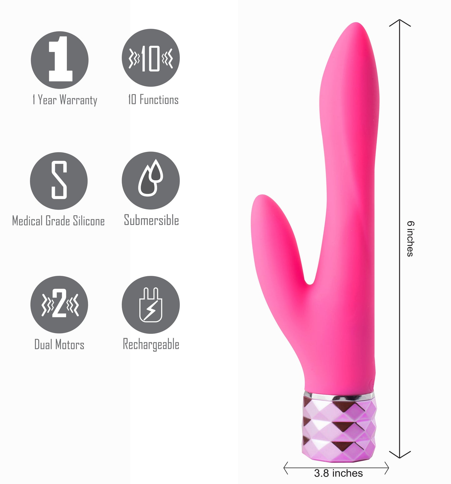 Maia Victoria Pink 15.2 Cm Usb Rechargeable Rabbit Vibrator