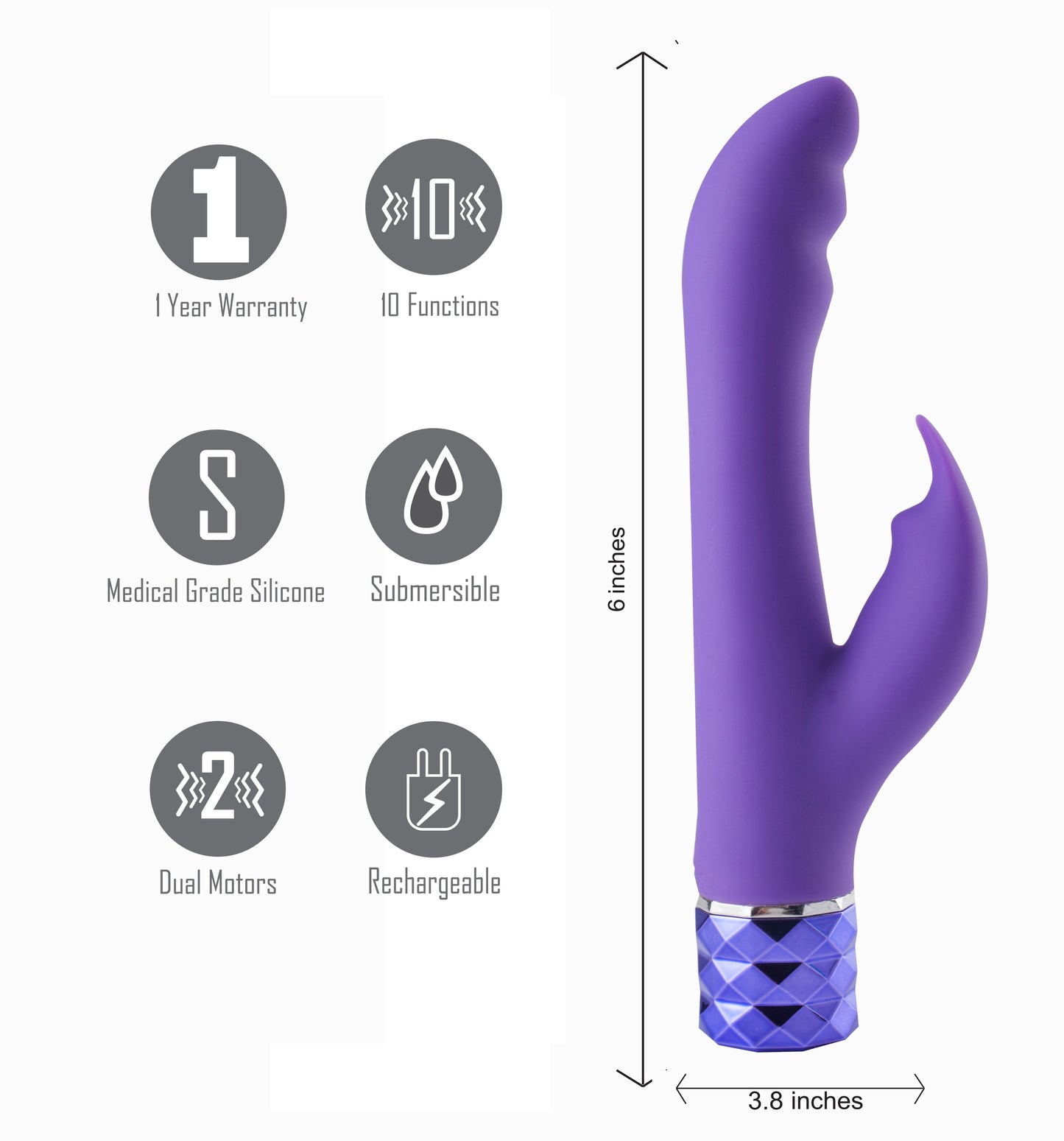 Maia Hailey Purple 15.2 Cm Usb Rechargeable Rabbit Vibrator