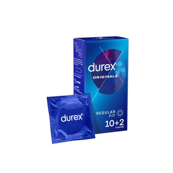 Durex Originals Regular Fit Condoms Regular Fit Latex Condoms 10 Pack + 2 Free
