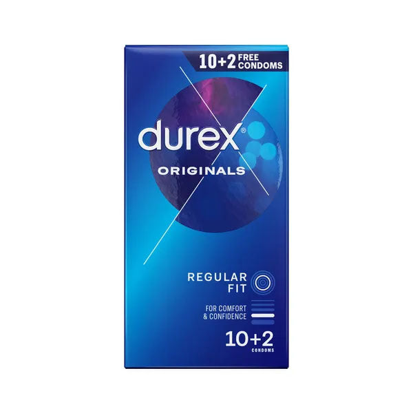 Durex Originals Regular Fit Condoms Regular Fit Latex Condoms 10 Pack + 2 Free