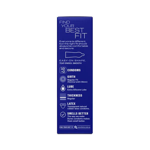 Durex Originals Regular Fit Condoms Regular Fit Latex Condoms 10 Pack + 2 Free