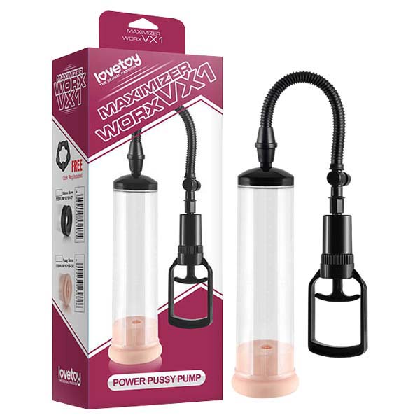 Maximizer Worx Vx1 Pussy Pump Clear Penis Pump With Vagina Sleeve & Cock Ring
