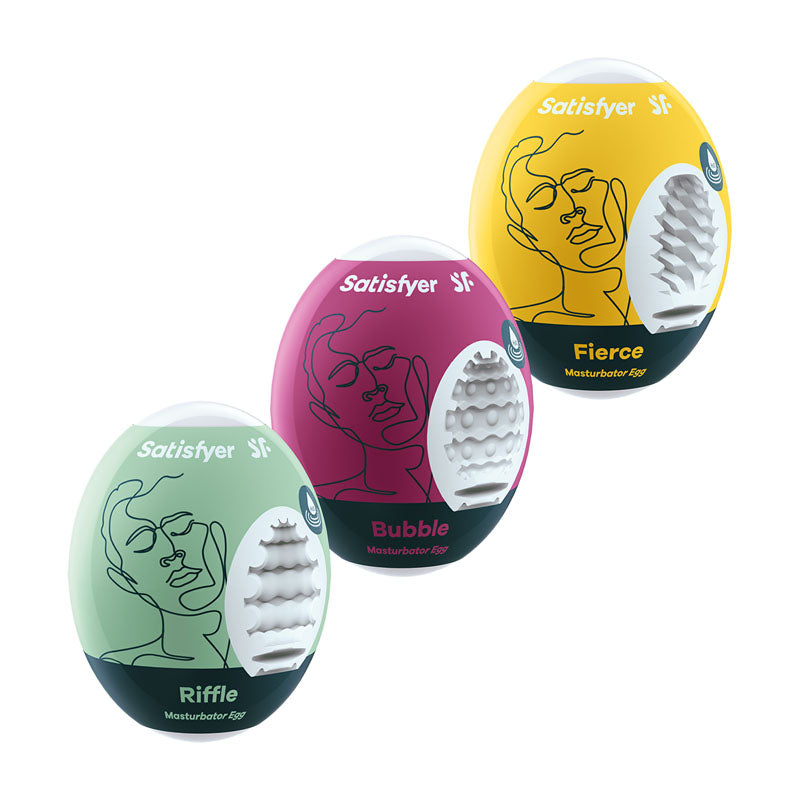 Satisfyer Masturbator Eggs Mixed 3 Pack #1 Set Of 3 Stroker Sleeves