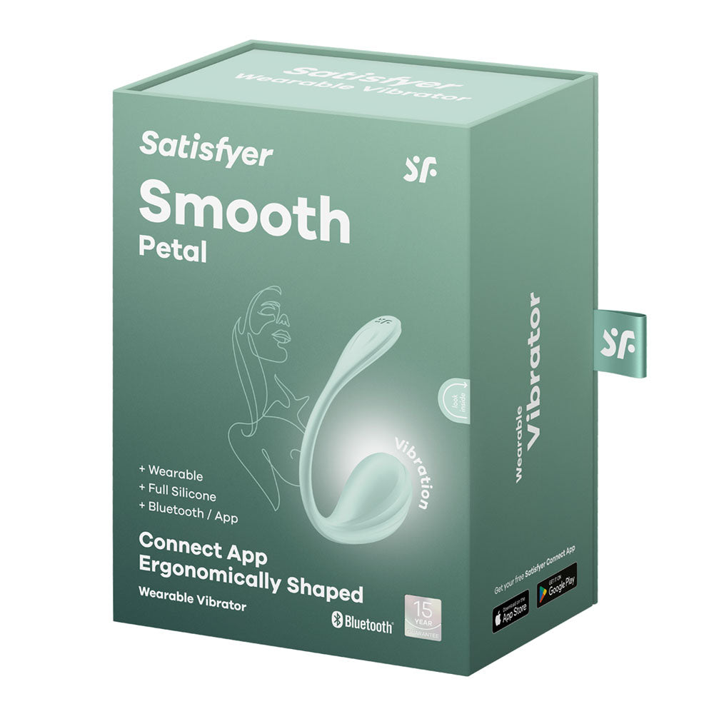 Satisfyer Smooth Petal Mint Mint Usb Rechargeable Wearable Stimulator With App Control