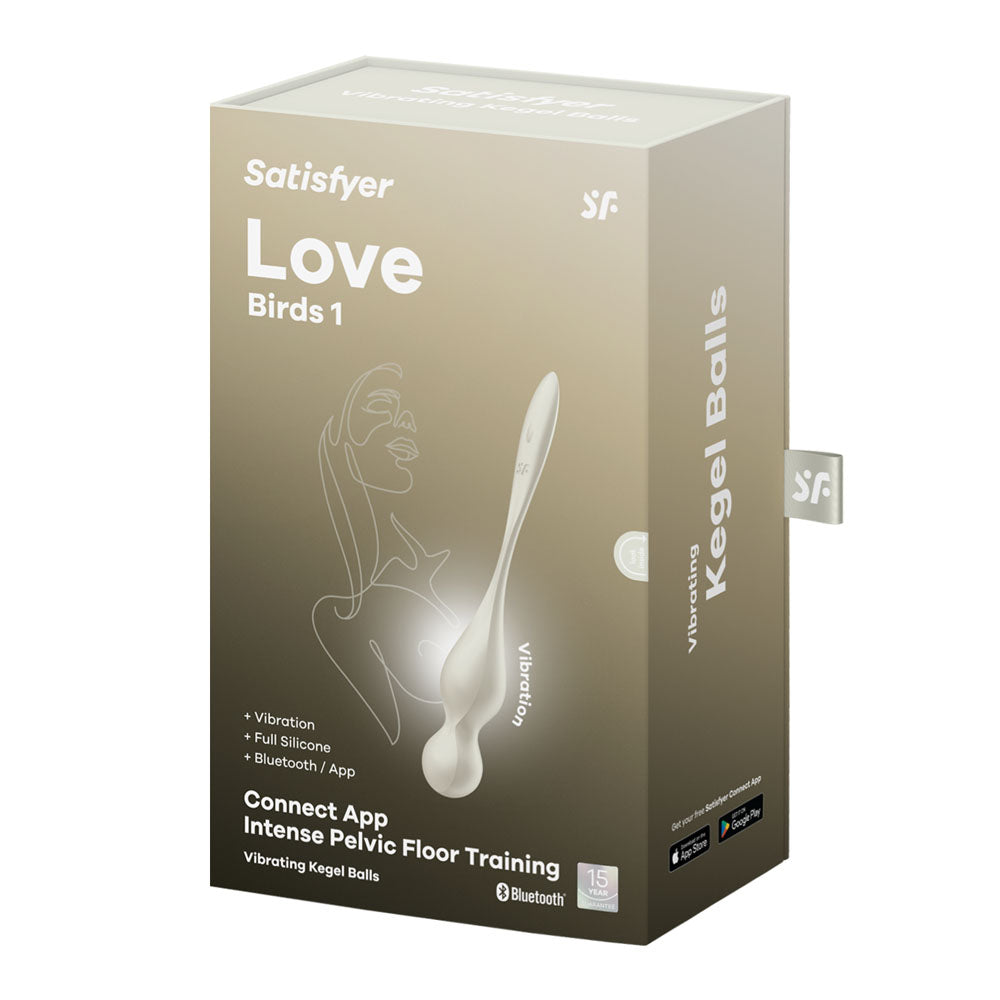 Satisfyer Love Birds 1 White White Usb Rechargeable Pelvic Floor Trainer With App Control