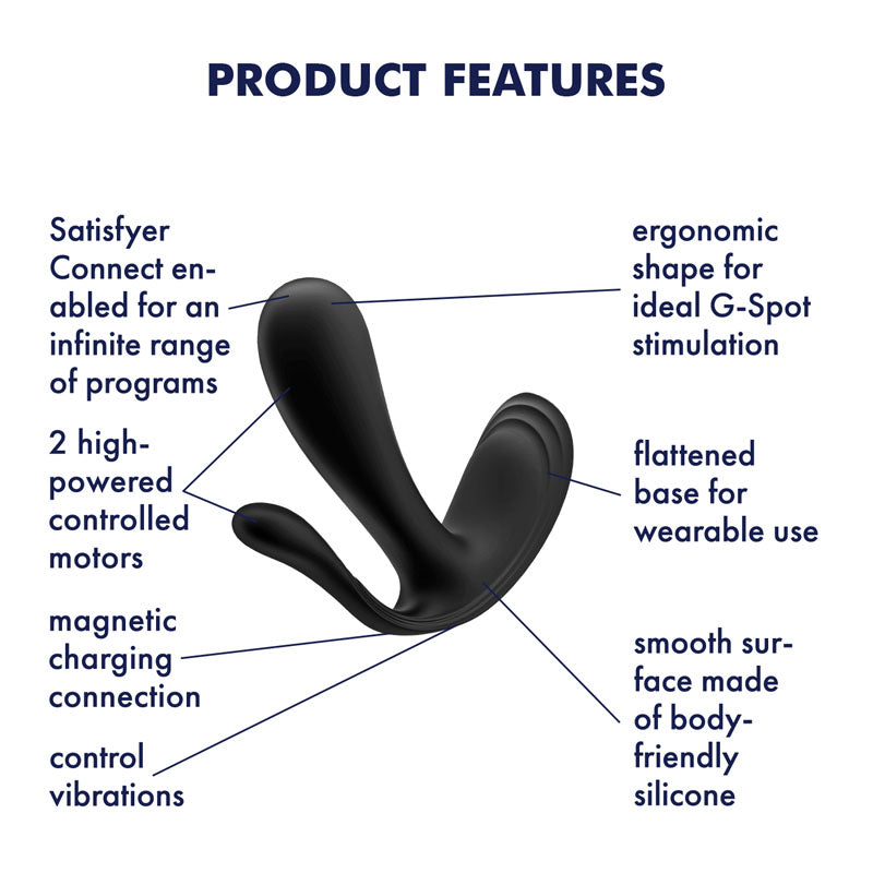Satisfyer Top Secret + Black Wearable Vibrator With App Control