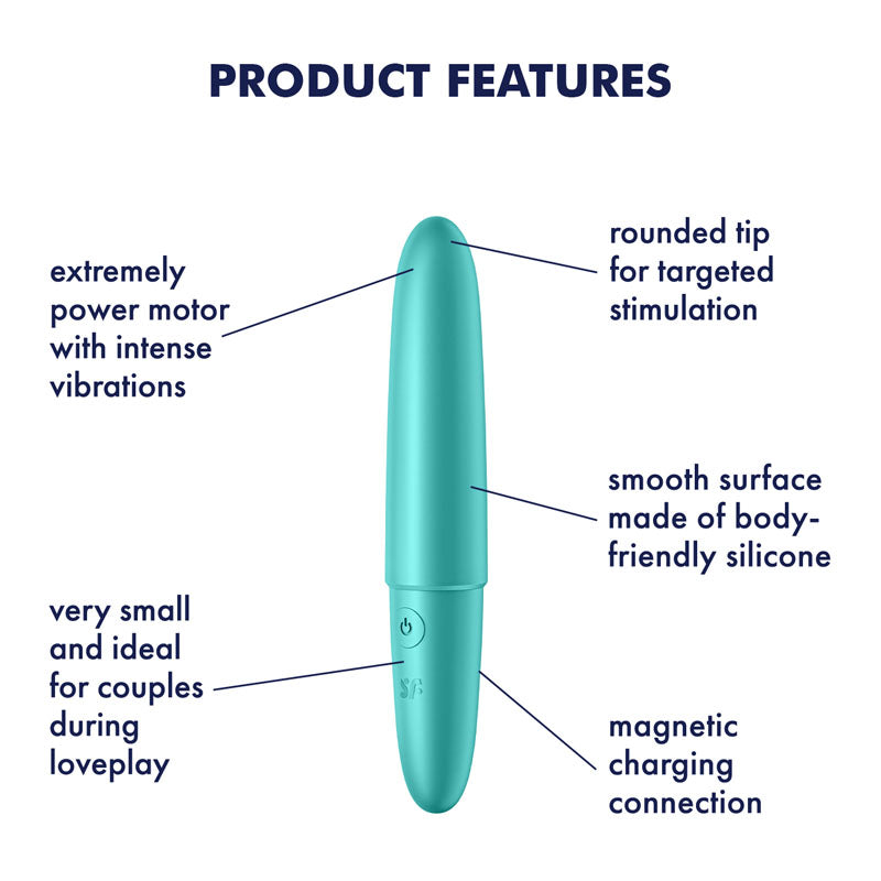 Satisfyer Ultra Power Bullet 6 Turquoise Usb Rechargeable Bullet