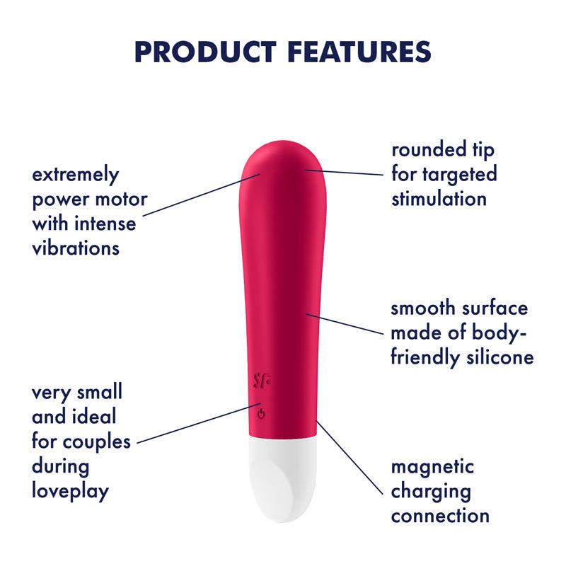Satisfyer Ultra Power Bullet 1 Red Usb Rechargeable Bullet