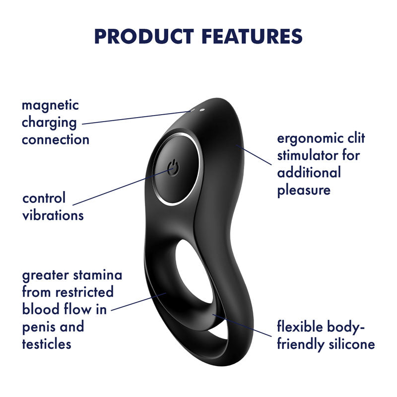 Satisfyer Legendary Duo Black Usb Rechargeable Cock & Balls Ring