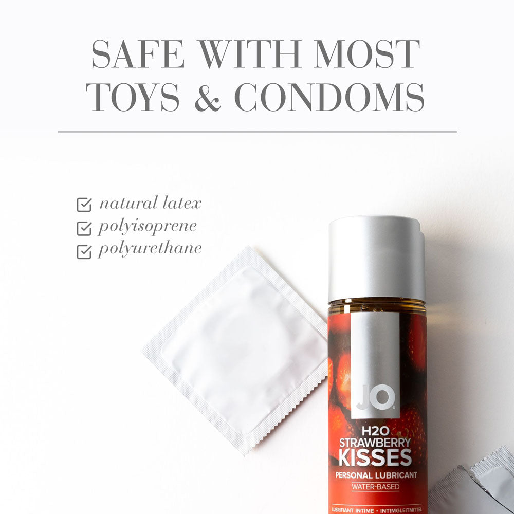 Jo H2 O Strawberry Kisses Lube 120 M L Strawberry Flavoured Water Based Lubricant 120 Ml Bottle