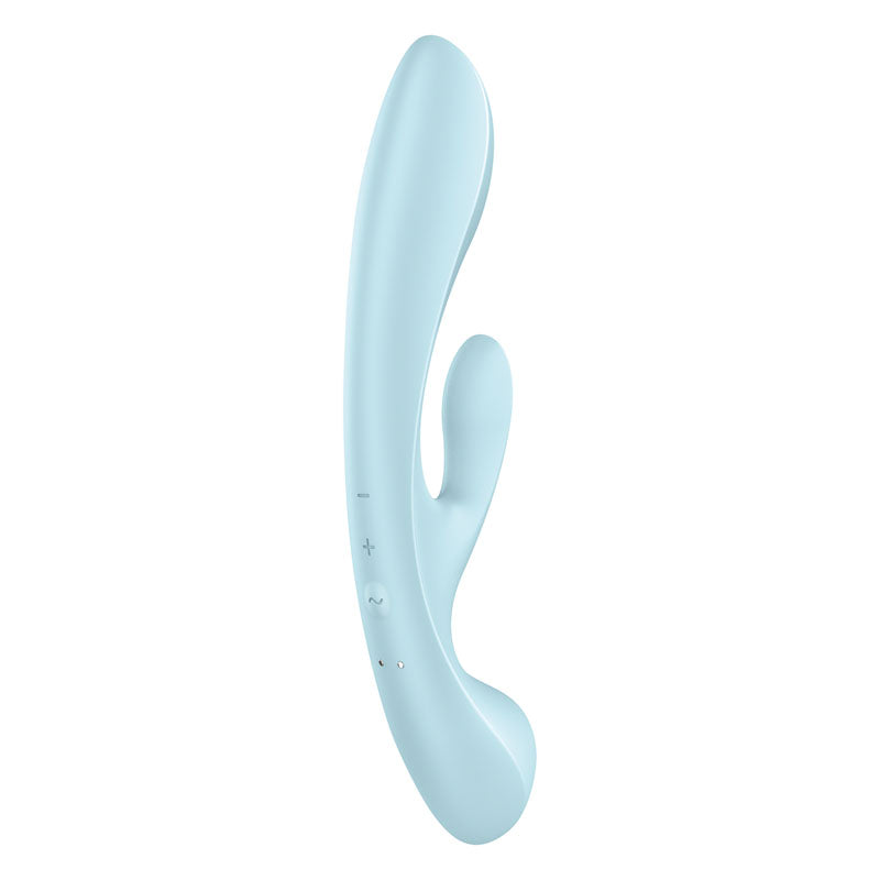 Satisfyer Triple Oh Light Blue Usb Rechargeable Rabbit Vibrator