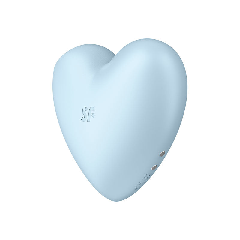 Satisfyer Cutie Heart Blue Blue Usb Rechargeable Air Pulsation Stimulator With Vibration