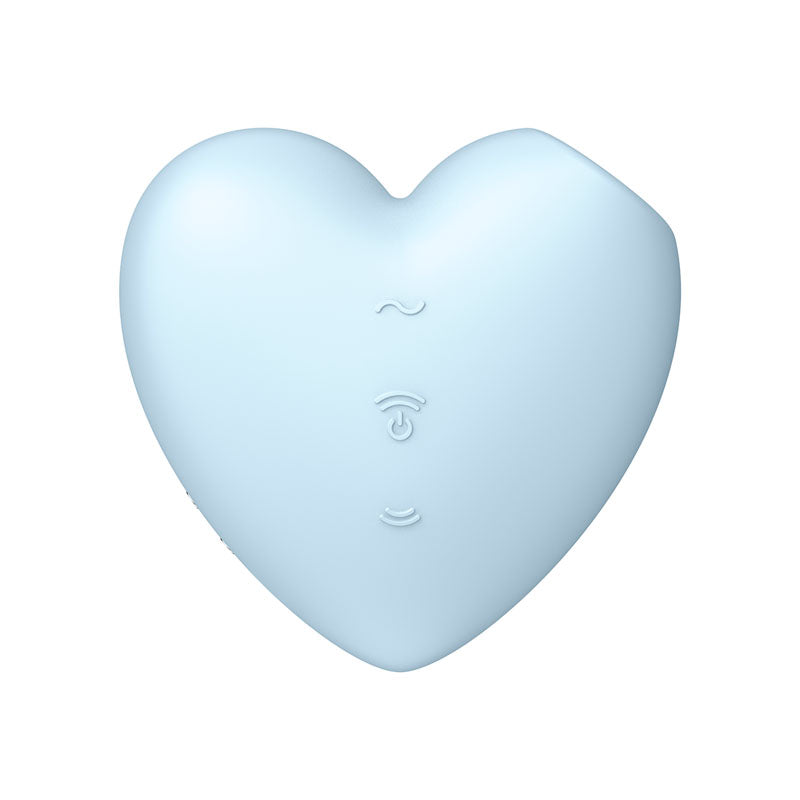 Satisfyer Cutie Heart Blue Blue Usb Rechargeable Air Pulsation Stimulator With Vibration