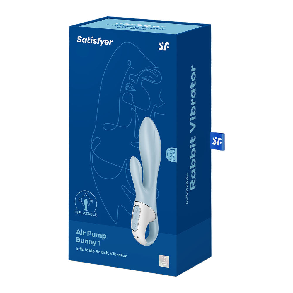 Satisfyer Air Pump Bunny 1 Blue Usb Rechargeable Inflatable Rabbit Vibrator