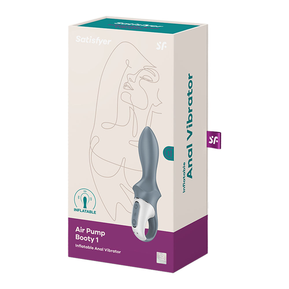 Satisfyer Air Pump Booty 1 Grey Usb Rechargeable Inflatable Anal Vibrator