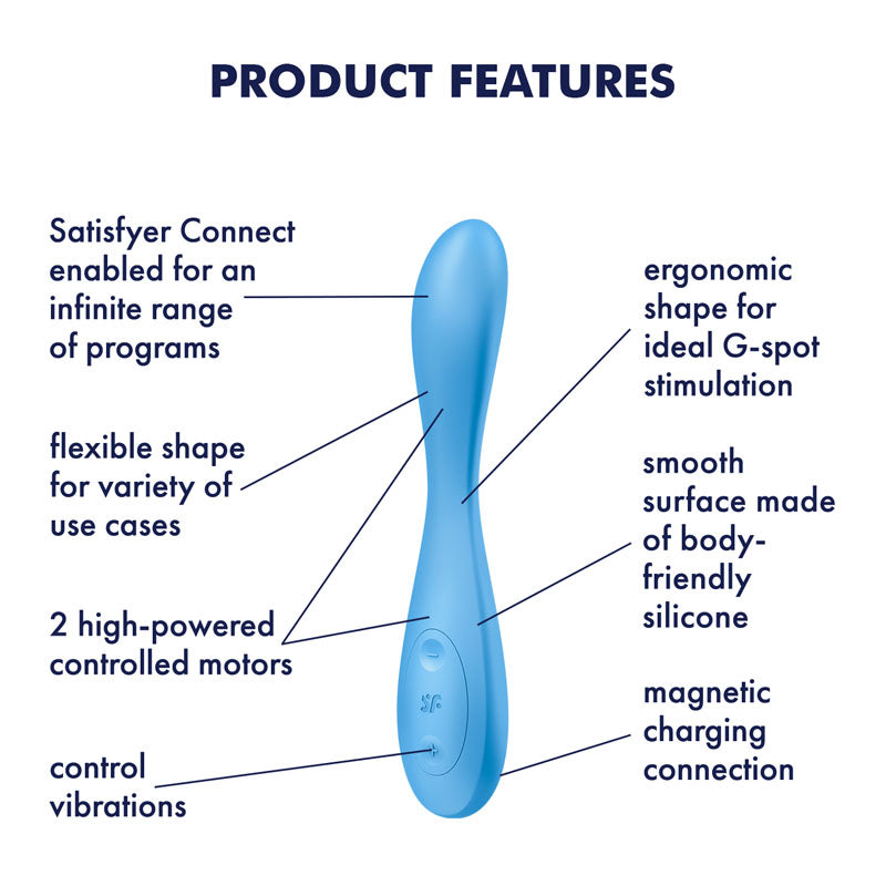 Satisfyer G Spot Flex 4 Blue Usb Rechargeable Vibrator With App Control