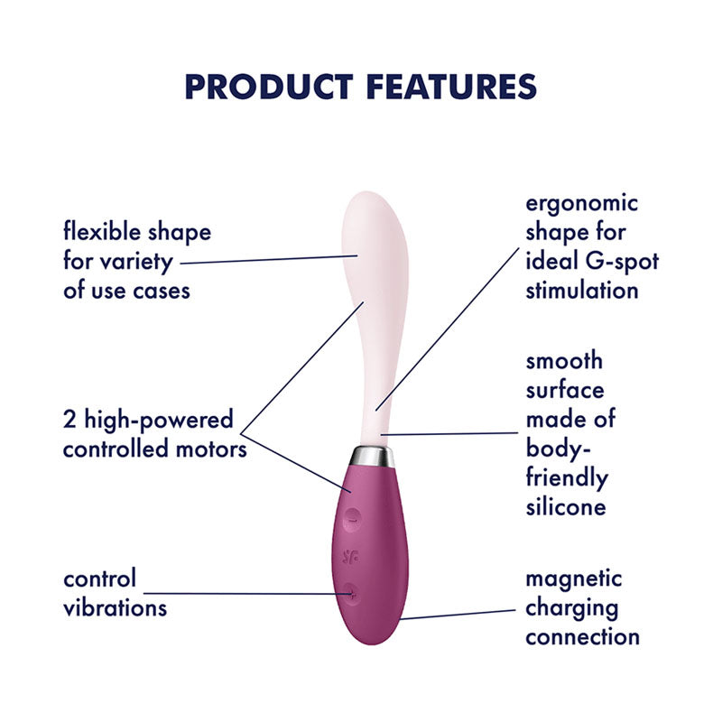 Satisfyer G Spot Flex 3 Red Usb Rechargeable Vibrator