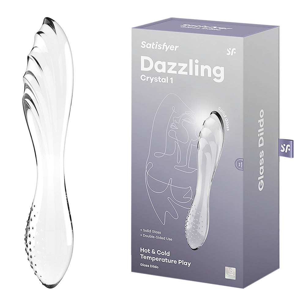 Satisfyer Dazzling Crystal 1 Clear Clear Glass Double Ended Dildo