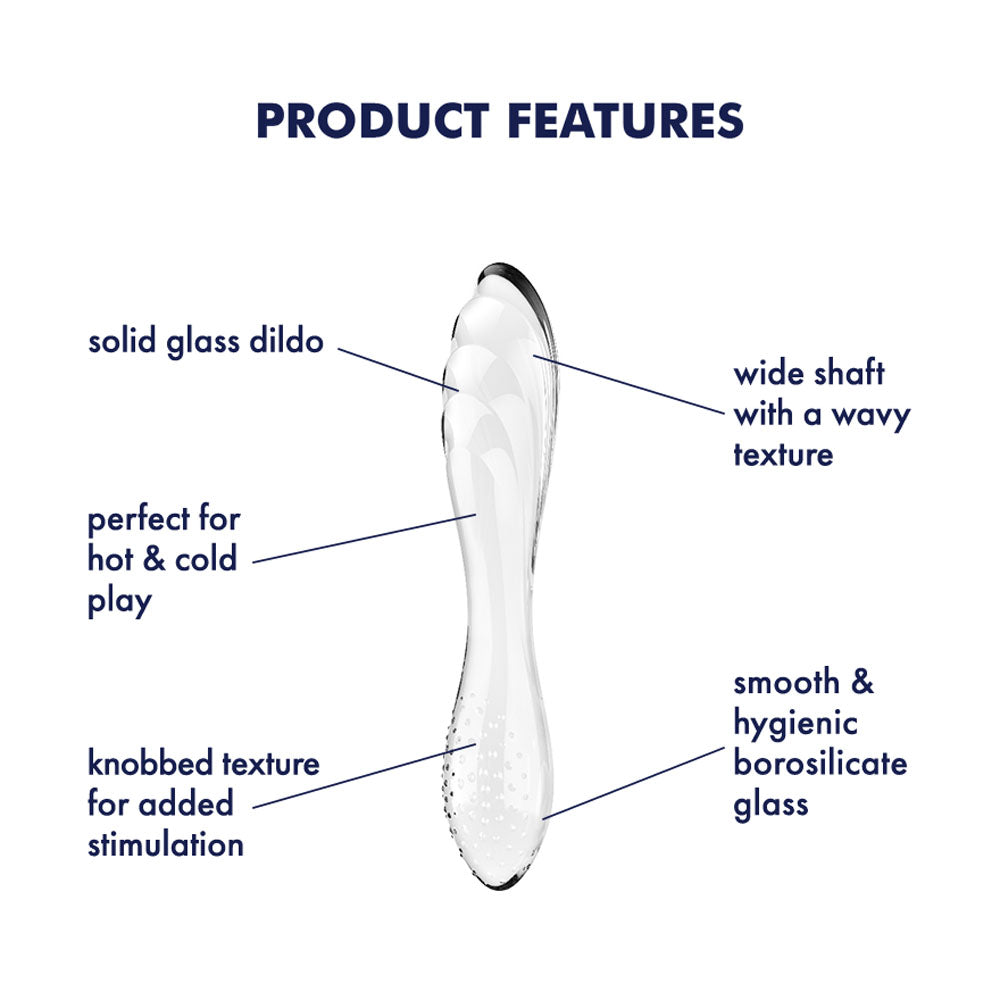 Satisfyer Dazzling Crystal 1 Clear Clear Glass Double Ended Dildo