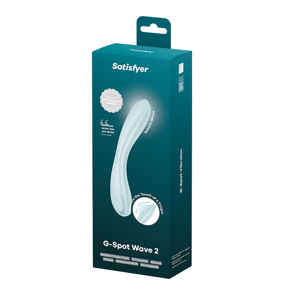 Satisfyer G Spot Wave 2 Ice Blue Ice Blue 23.6 Cm Usb Rechargeable Flicking Tip Vibrator