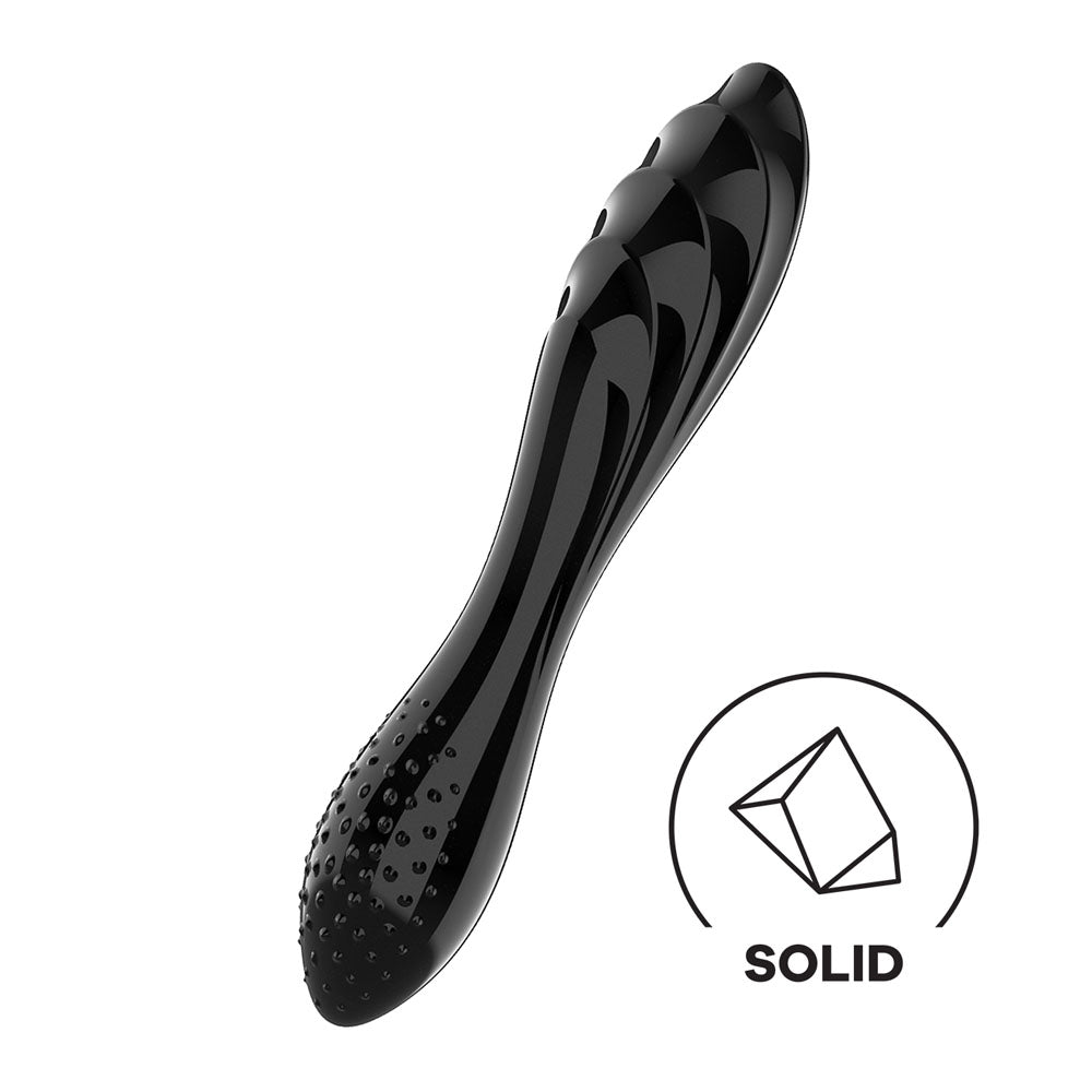Satisfyer Dazzling Crystal 1 Black Black Glass Double Ended Dildo
