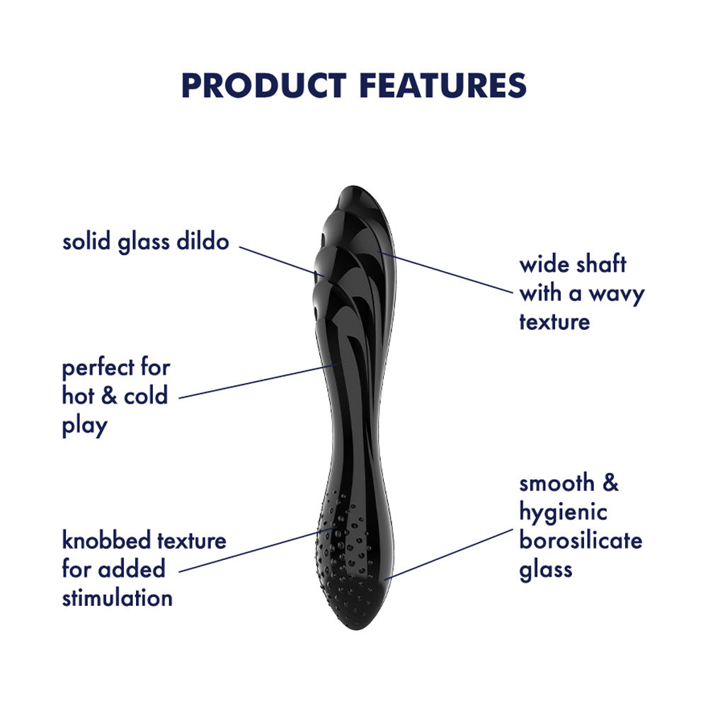 Satisfyer Dazzling Crystal 1 Black Black Glass Double Ended Dildo