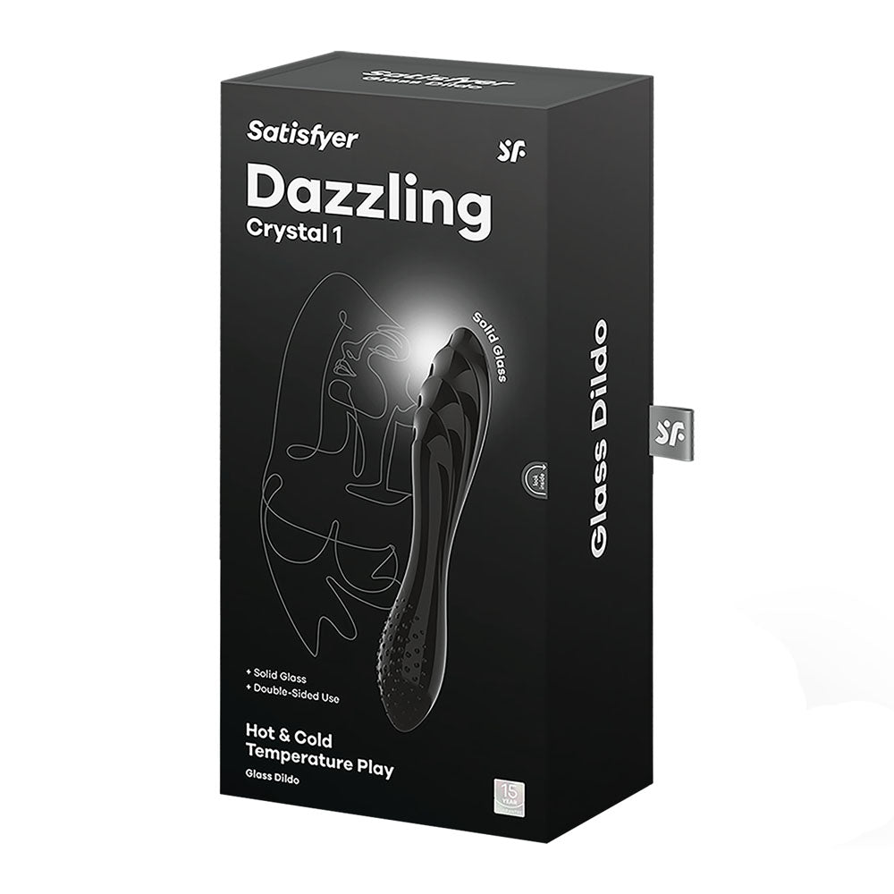 Satisfyer Dazzling Crystal 1 Black Black Glass Double Ended Dildo