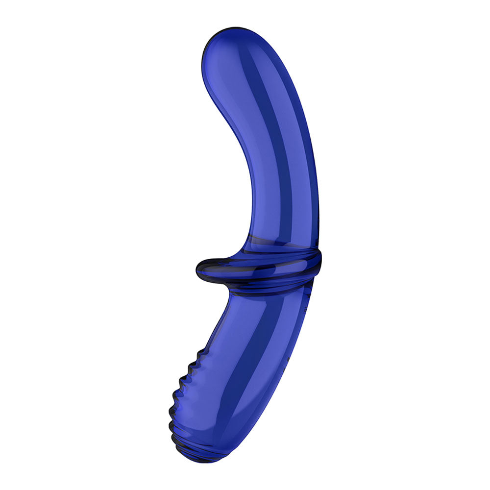 Satisfyer Double Crystal Blue Blue Glass Double Ended Dildo