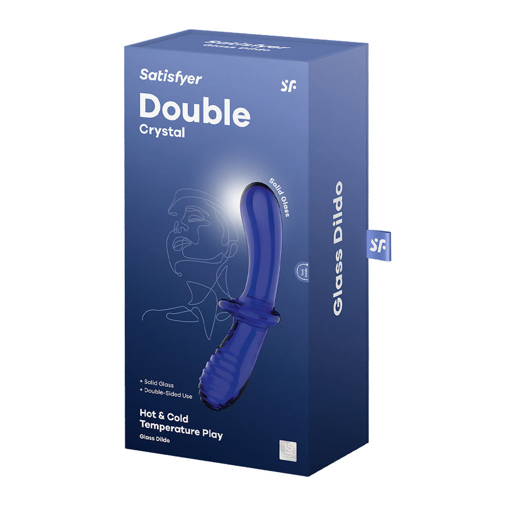 Satisfyer Double Crystal Blue Blue Glass Double Ended Dildo