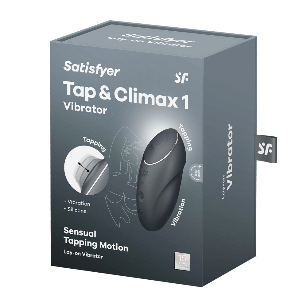 Satisfyer Tap & Climax 1 Grey Grey Usb Rechargeable Pulsing Stimulator