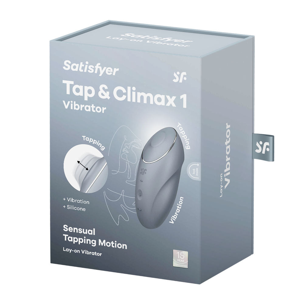 Satisfyer Tap & Climax 1 Bluegrey Bluegrey Usb Rechargeable Pulsing Stimulator