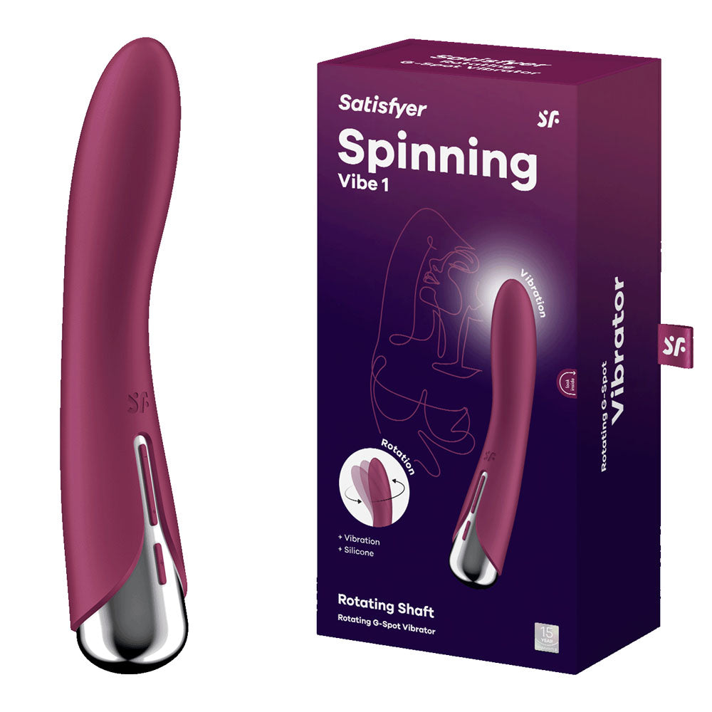 Satisfyer Spinning Vibe 1 Red Red 17.8 Cm Usb Rechargeable Rotating Vibrator