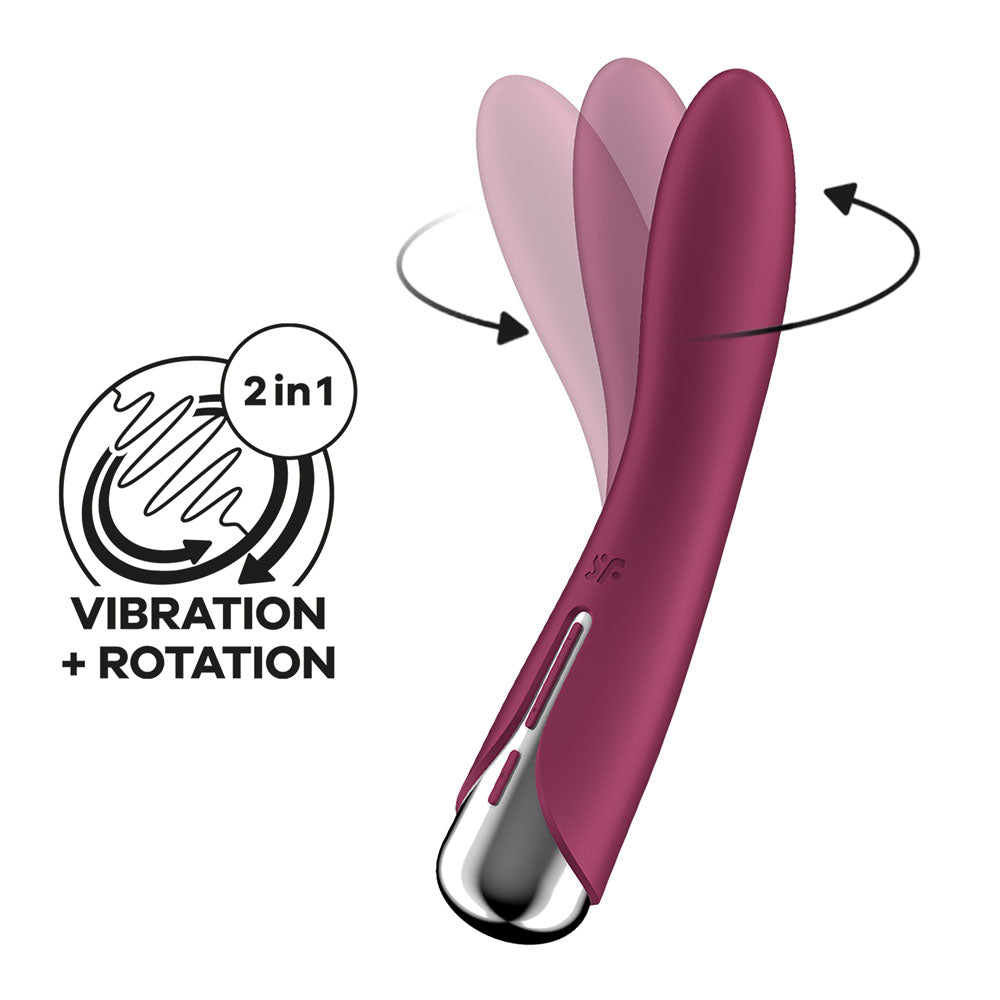 Satisfyer Spinning Vibe 1 Red Red 17.8 Cm Usb Rechargeable Rotating Vibrator