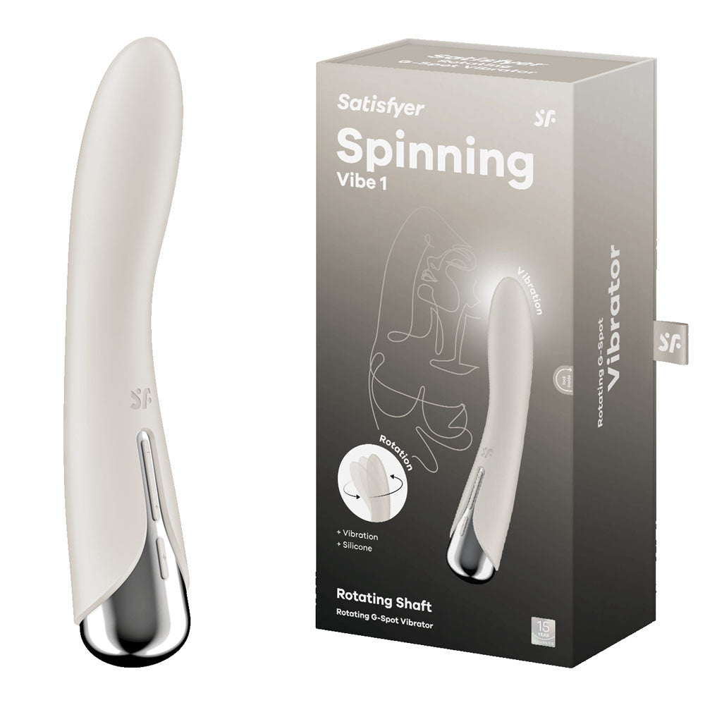Satisfyer Spinning Vibe 1 Beige Beige 17.8 Cm Usb Rechargeable Rotating Vibrator