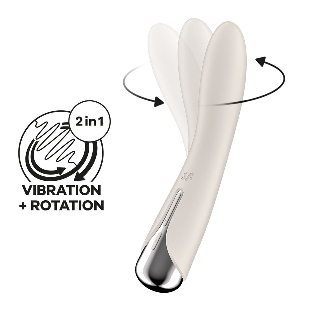 Satisfyer Spinning Vibe 1 Beige Beige 17.8 Cm Usb Rechargeable Rotating Vibrator