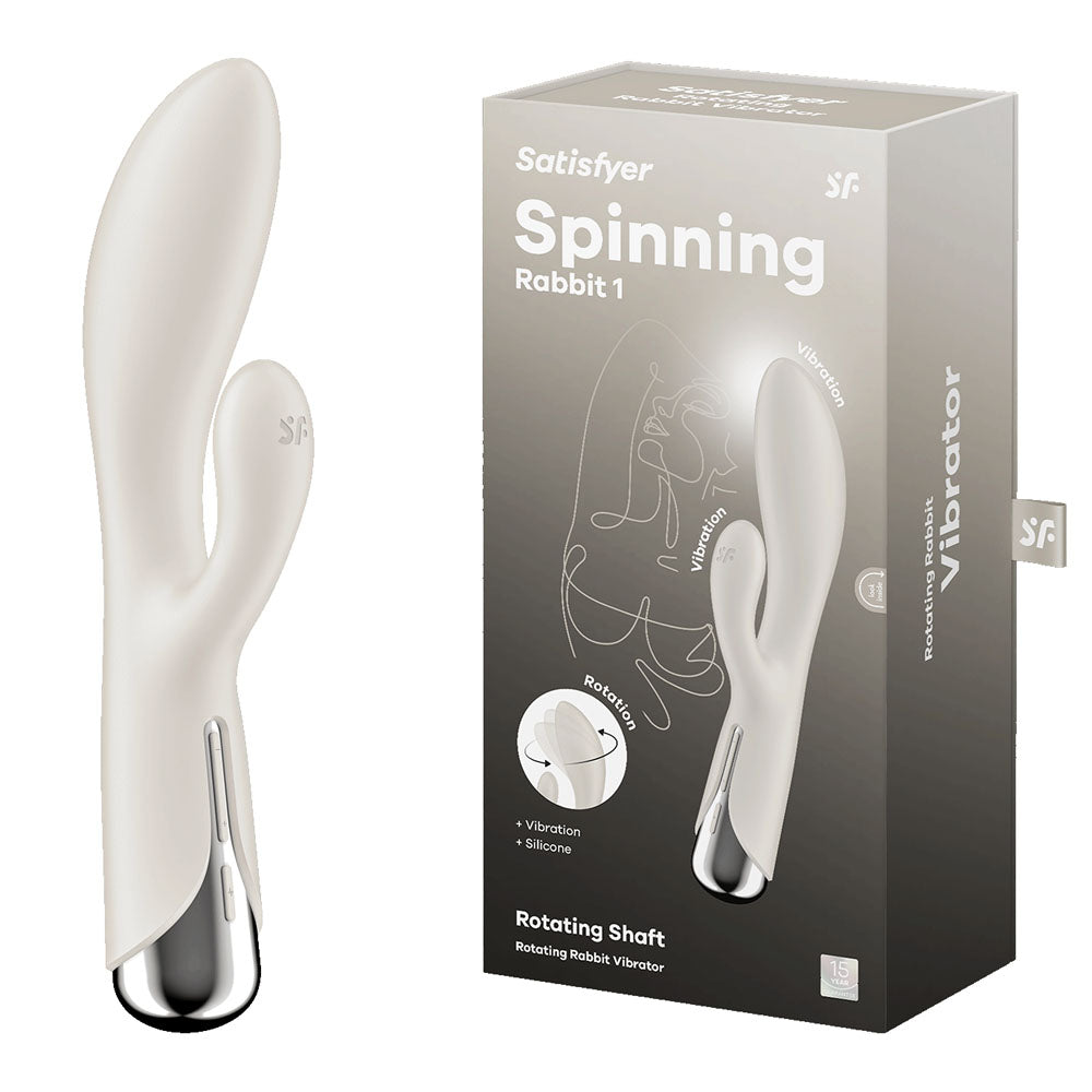 Satisfyer Spinning Rabbit 1 Beige Beige 20 Cm Usb Rechargeable Rotating Rabbit Vibrator