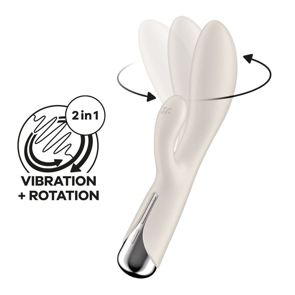 Satisfyer Spinning Rabbit 1 Beige Beige 20 Cm Usb Rechargeable Rotating Rabbit Vibrator