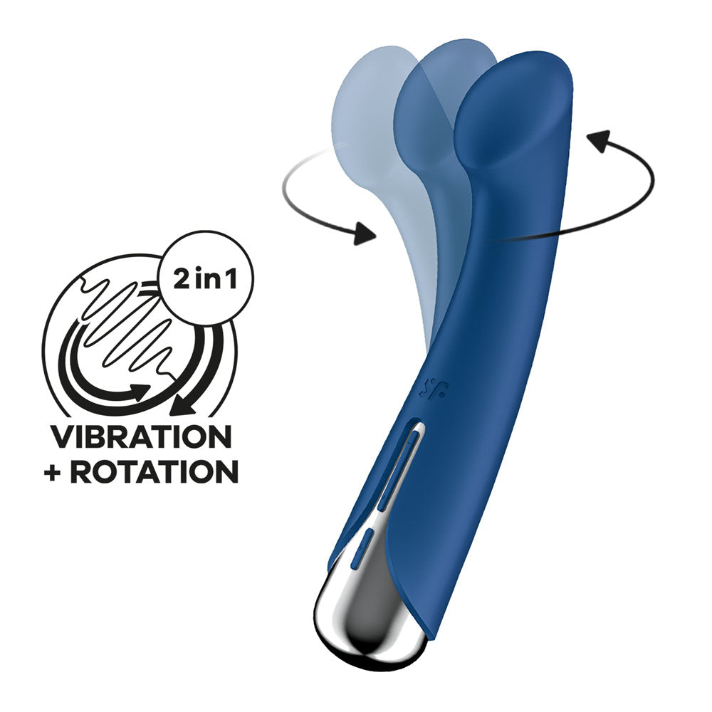 Satisfyer Spinning G Spot 1 Blue Blue 16.5 Cm Usb Rechargeable Rotating Vibrator