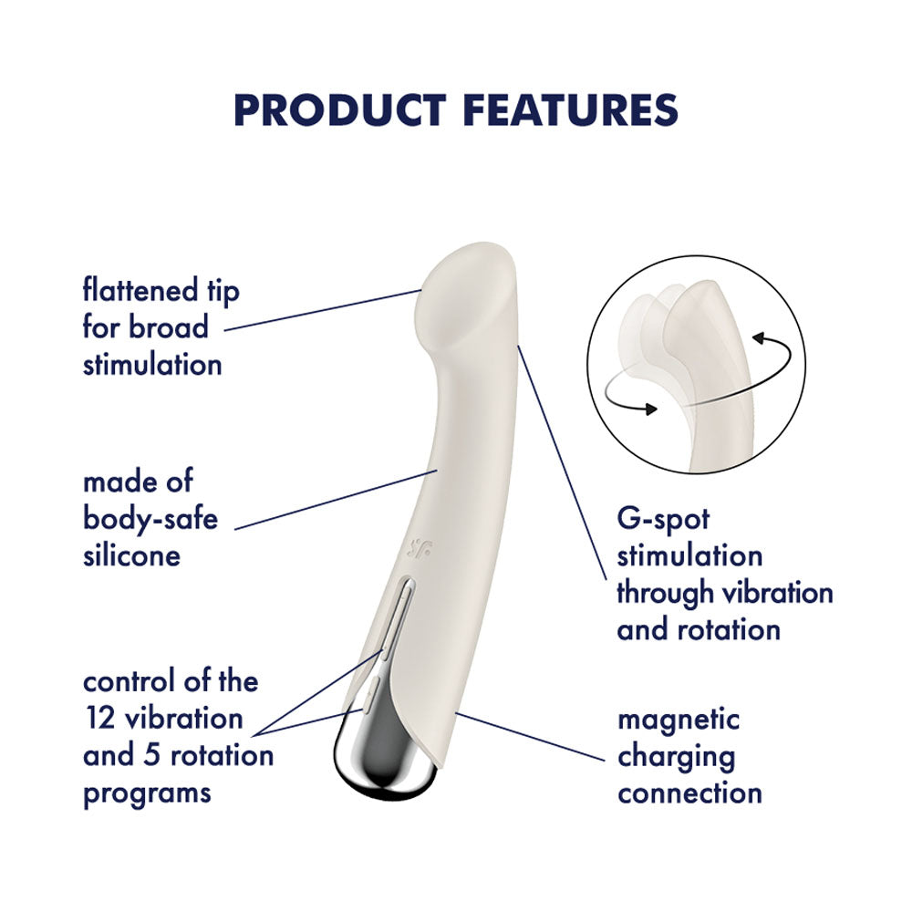 Satisfyer Spinning G Spot 1 Beige Beige 16.5 Cm Usb Rechargeable Rotating Vibrator