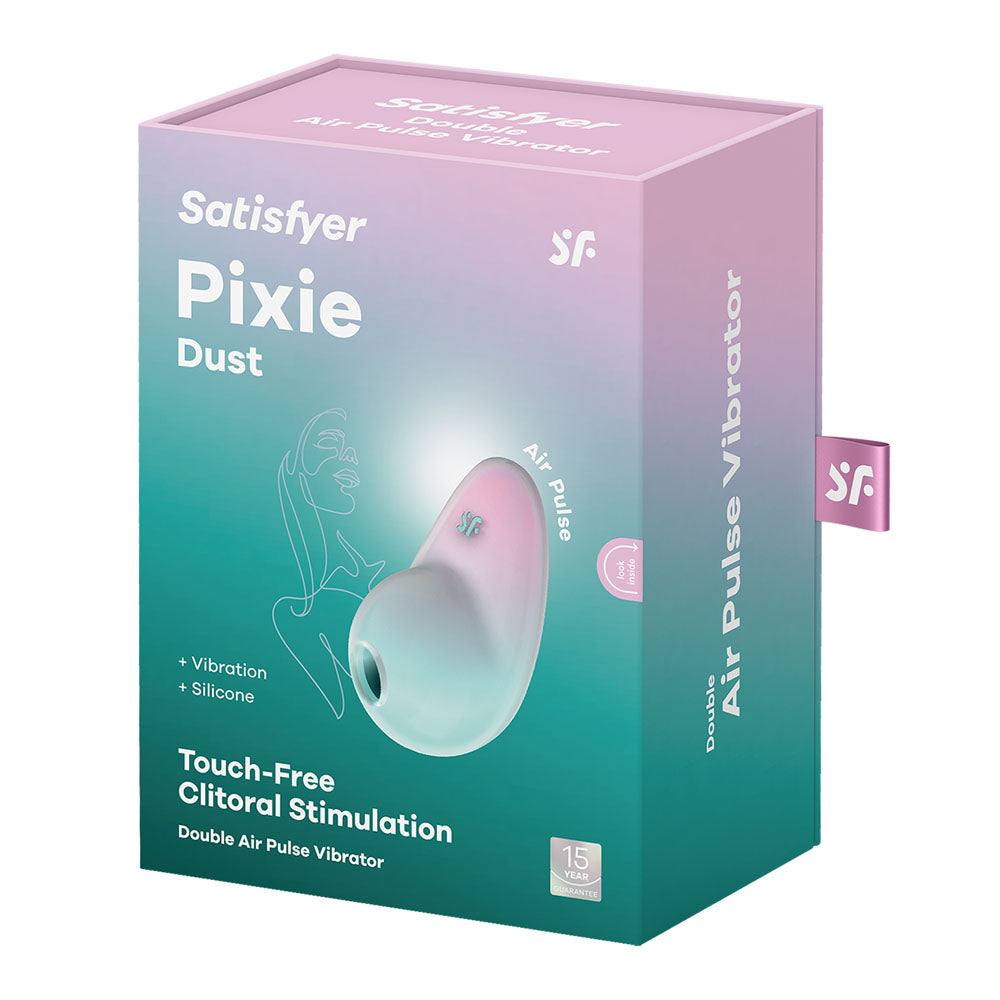Satisfyer Pixie Dust Mint/Pink Mint/Pink Usb Rechargeable Vibrating Air Pulse Stimulator
