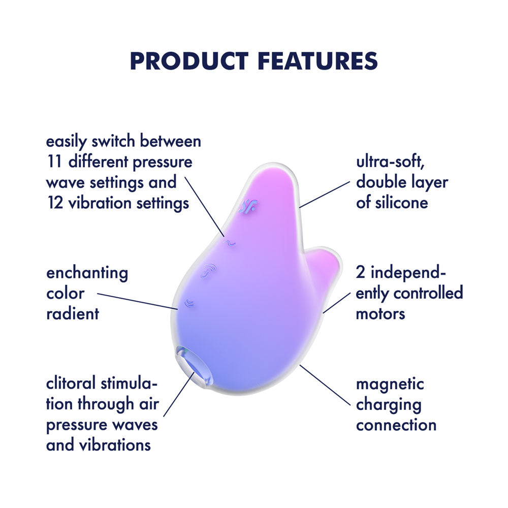 Satisfyer Mermaid Vibes Violet/Pink Violet/Pink Usb Rechargeable Air Pulse Stimulator