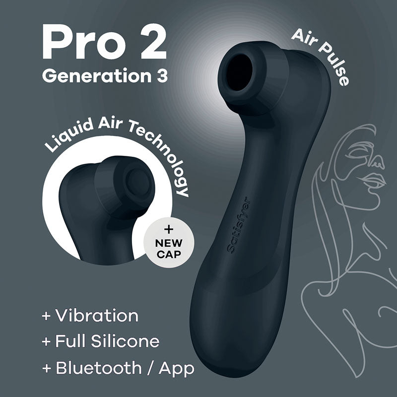 Satisfyer Pro 2 Generation 3 With App Control Dark Grey Dark Grey Touch Free Usb Rechargeable Clitoral Stimulator
