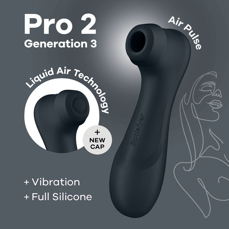 Satisfyer Pro 2 Generation 3 Dark Grey Dark Grey Touch Free Usb Rechargeable Clitoral Stimulator
