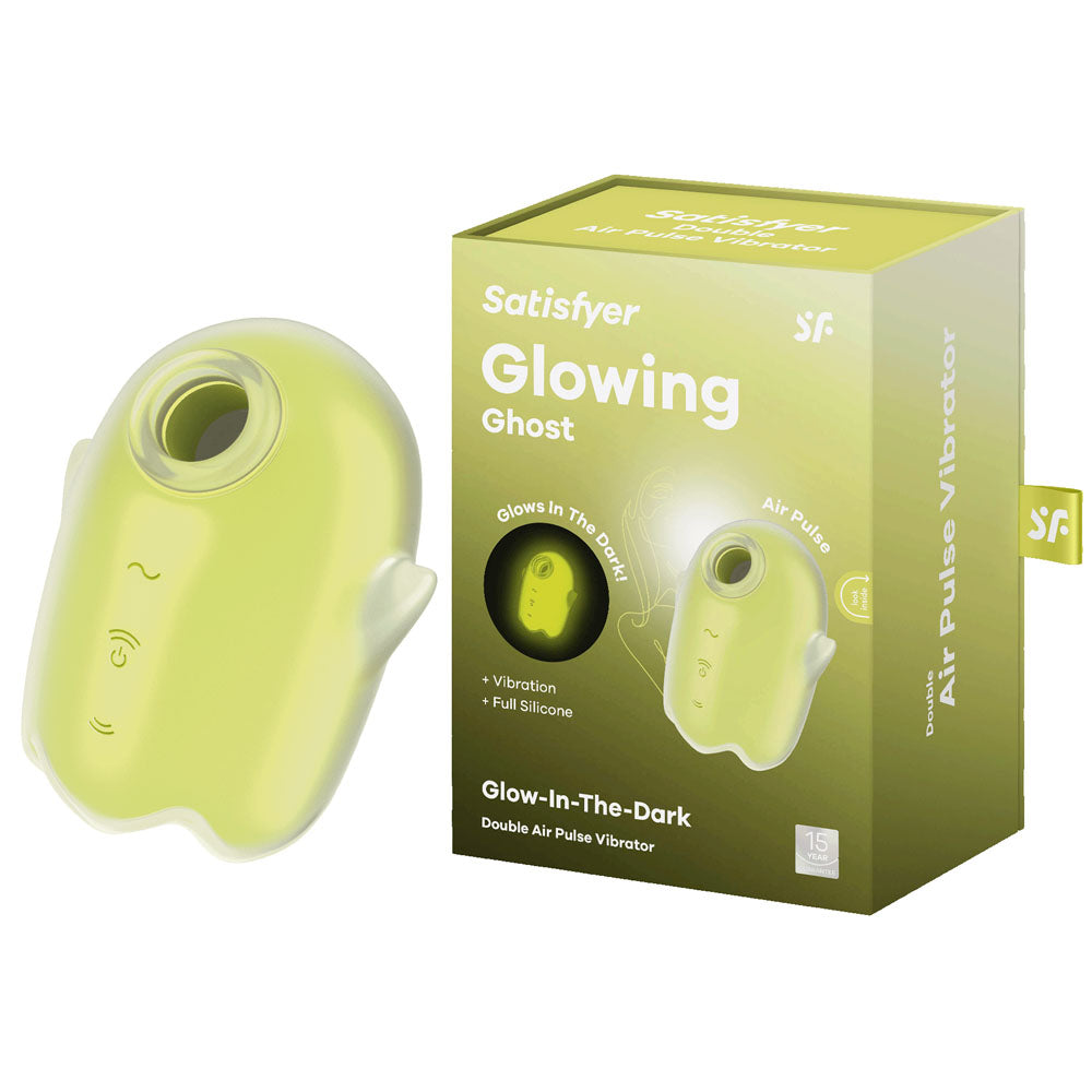 Satisfyer Glowing Ghost Yellow Glow In Dark Yellow Usb Rechargeable Air Pulse Stimulator