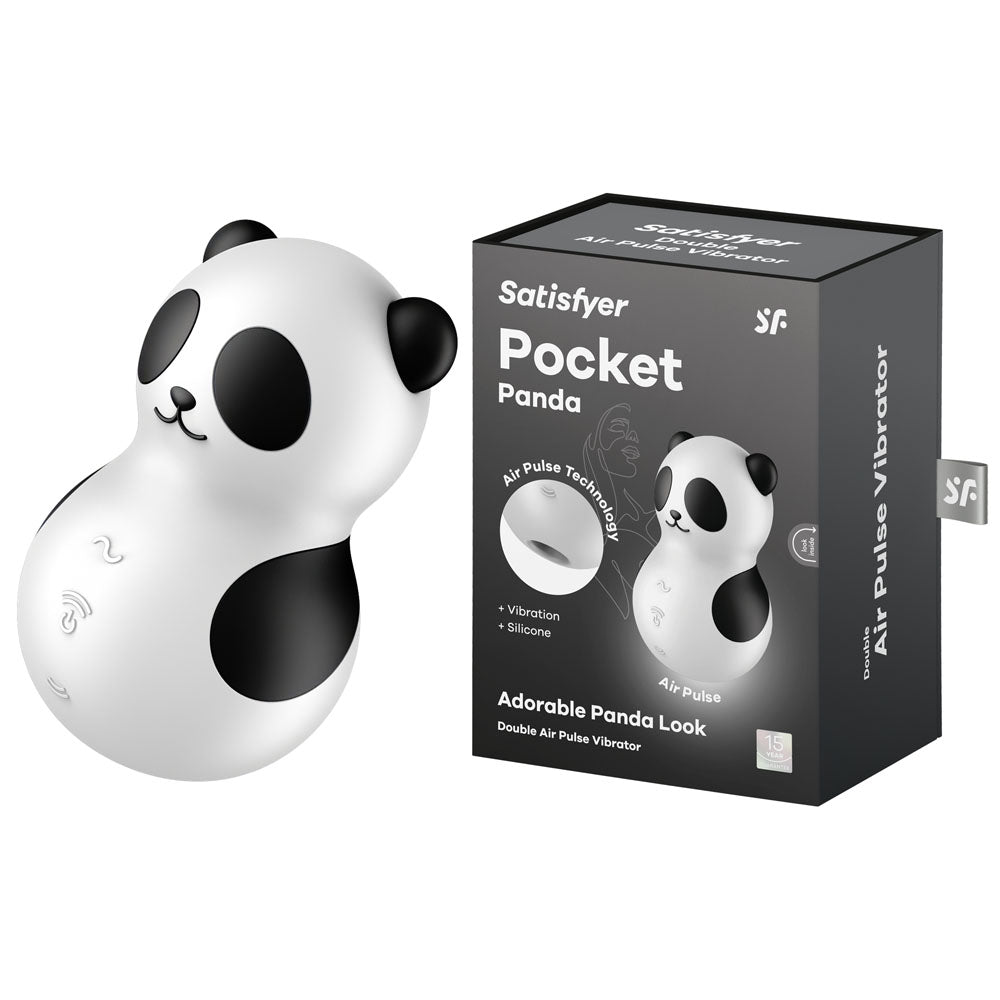 Satisfyer Pocket Panda Black Usb Rechargeable Air Pulse Stimulator