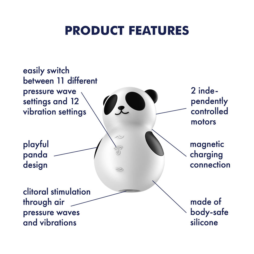 Satisfyer Pocket Panda Black Usb Rechargeable Air Pulse Stimulator