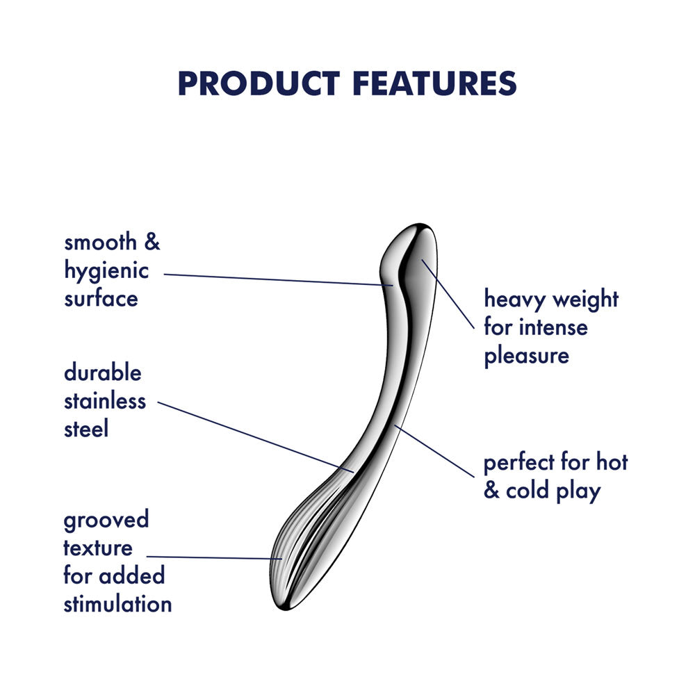 Satisfyer Pure Gravity 1 Chrome Steel 22 Cm Dildo